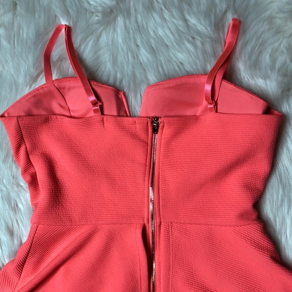 SOLD❗️MATERIAL GIRL Padded Neon Pink Peplum Romper - Picture 8 of 8